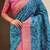Blue woven self design silk blend patola saree with blouse