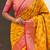 Mustard woven self design silk blend patola saree with blouse