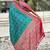 Sky blue woven self design silk blend patola saree with blouse