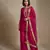 Pink embroidered raw silk kurta set