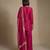 Pink embroidered raw silk kurta set