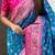 Blue woven self design silk blend patola saree with blouse
