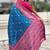 Blue woven self design silk blend patola saree with blouse