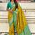 Mehendi woven self design silk blend patola saree with blouse