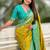 Mehendi woven self design silk blend patola saree with blouse