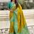 Mehendi woven self design silk blend patola saree with blouse