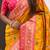 Mustard woven self design silk blend patola saree with blouse