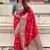 Pink woven self design silk blend patola saree with blouse