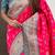 Pink woven self design silk blend patola saree with blouse