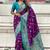 Purple woven self design silk blend patola saree with blouse