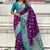 Purple woven self design silk blend patola saree with blouse
