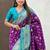 Purple woven self design silk blend patola saree with blouse
