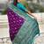 Purple woven self design silk blend patola saree with blouse
