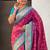 Magenta woven self design silk blend patola saree with blouse