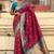 Magenta woven self design silk blend patola saree with blouse