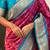 Magenta woven self design silk blend patola saree with blouse