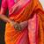 Orange woven self design silk blend patola saree with blouse