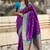 Purple woven self design silk blend patola saree with blouse