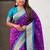 Purple woven self design silk blend patola saree with blouse