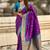Purple woven self design silk blend patola saree with blouse