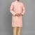 men’s peach silk kurta pant set with elegant embroidery
