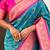 Sky blue woven self design silk blend patola saree with blouse