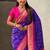 Violet woven self design silk blend patola saree with blouse