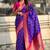 Violet woven self design silk blend patola saree with blouse