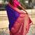 Violet woven self design silk blend patola saree with blouse