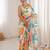 Women party wear digital print heavy chinnon saree with un sttiched blouse