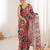 Women party wear digital print heavy chinnon saree with un sttiched blouse