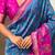 Blue woven self design silk blend patola saree with blouse