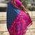 Blue woven self design silk blend patola saree with blouse