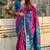 Magenta woven self design silk blend patola saree with blouse
