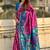 Magenta woven self design silk blend patola saree with blouse