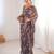 Women party wear digital print heavy chinnon saree with un sttiched blouse