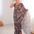 Women party wear digital print heavy chinnon saree with un sttiched blouse