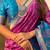 Magenta woven self design silk blend patola saree with blouse