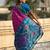 Magenta woven self design silk blend patola saree with blouse
