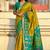 Mehendi woven self design silk blend patola saree with blouse