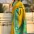 Mehendi woven self design silk blend patola saree with blouse
