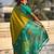 Mehendi woven self design silk blend patola saree with blouse