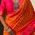 Orange woven self design silk blend patola saree with blouse