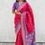 Pink woven self design silk blend patola saree with blouse