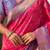 Pink woven self design silk blend patola saree with blouse