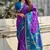 Purple woven self design silk blend patola saree with blouse