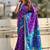 Purple woven self design silk blend patola saree with blouse