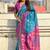 Sky blue woven self design silk blend patola saree with blouse