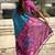 Sky blue woven self design silk blend patola saree with blouse