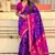 Violet woven self design silk blend patola saree with blouse
